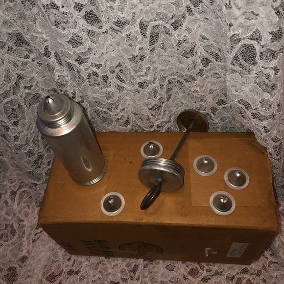 Vintage Silver Cookie Press Set , two sizes with several attachments. - Picture 5 of 12